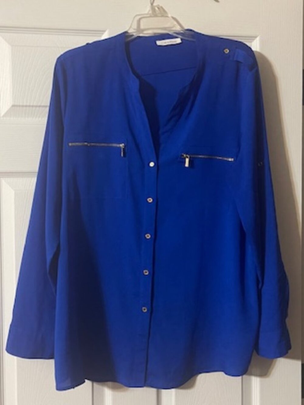 Calvin Klein Women's Royal Blue Blouse Size L